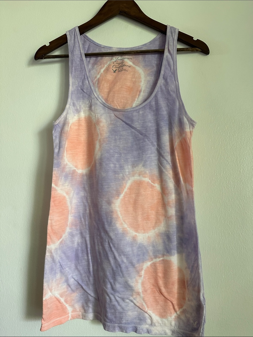 American Eagle Outfitters Lavender & Peach Tie-Dye Tank